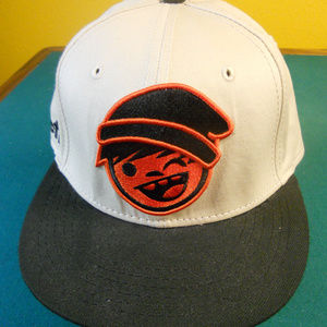 Neff hat khaki, orange, and black snapback hat EUC